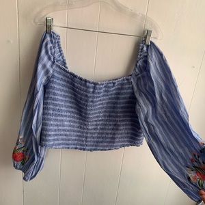 Off-the-Shoulder Striped Crop Top